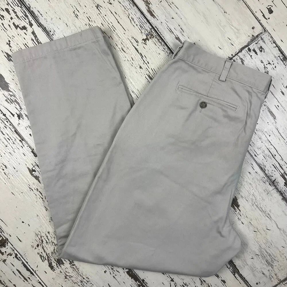L.L. Bean flannel lined pants men’s 40x32 natural fit, flat front